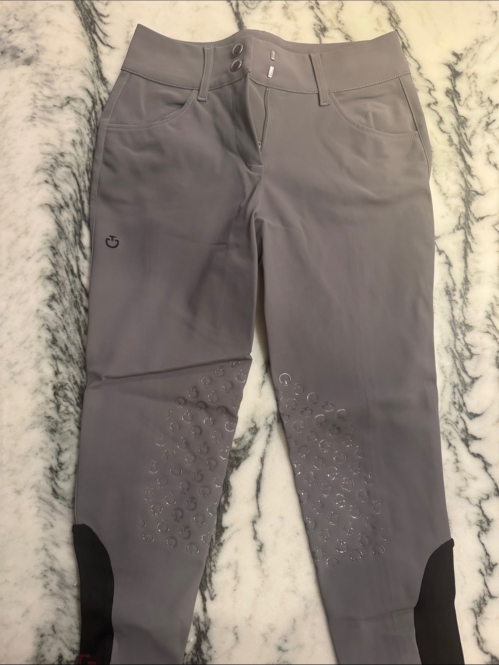 Gray Women's Equestrian Grip Breeches